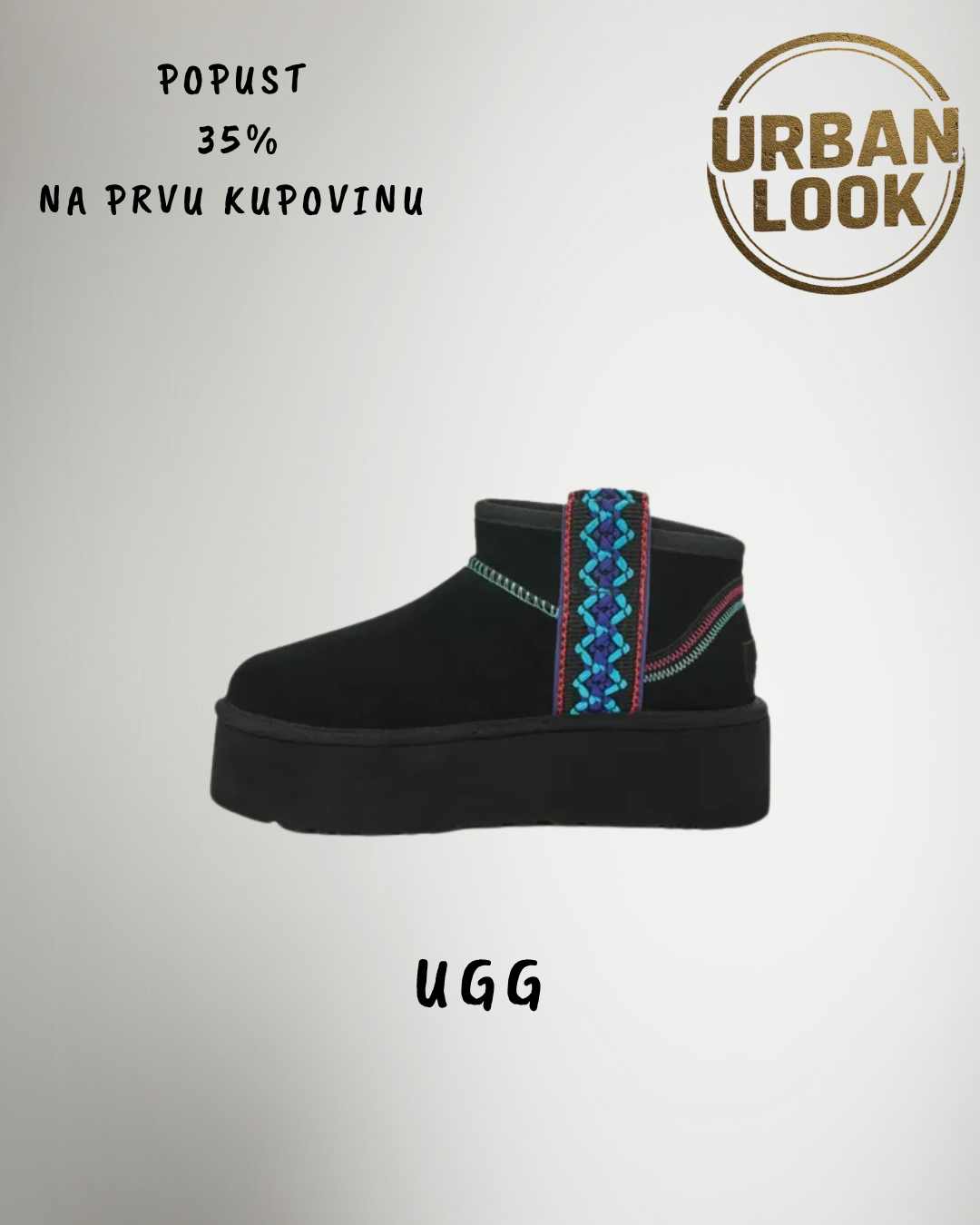 UGG Style Platform Black